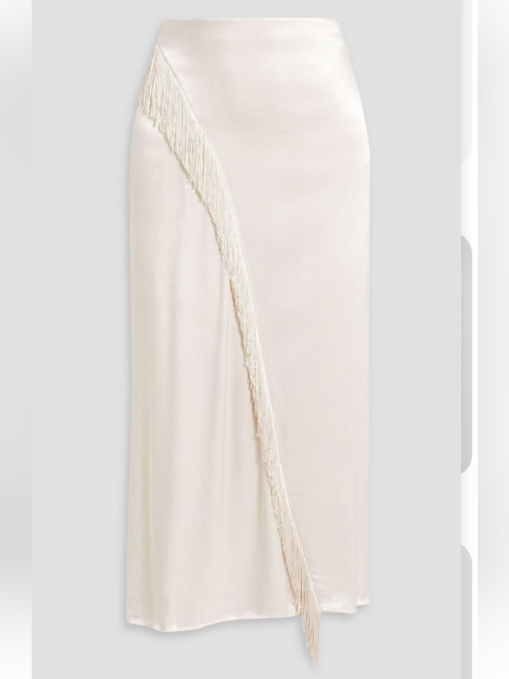 New Vince Women's Asymmetric Fringe Midi Skirt size 8 100% silk - Picture 4 of 16